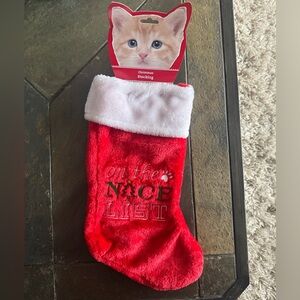 Christmas Stocking For Your Cat “On The Nice List” NWT